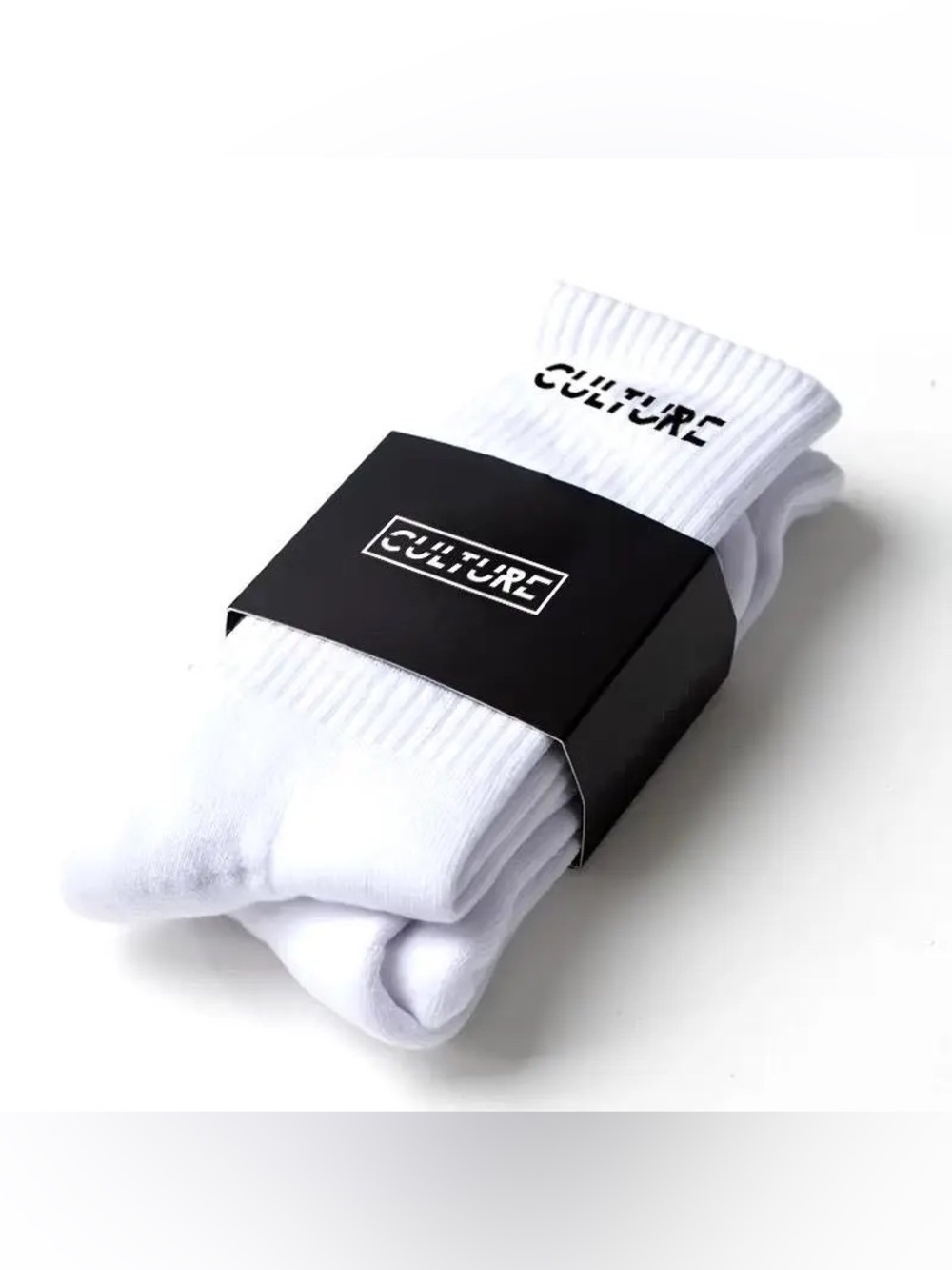 Culture White Athletic Crew Socks - Pack